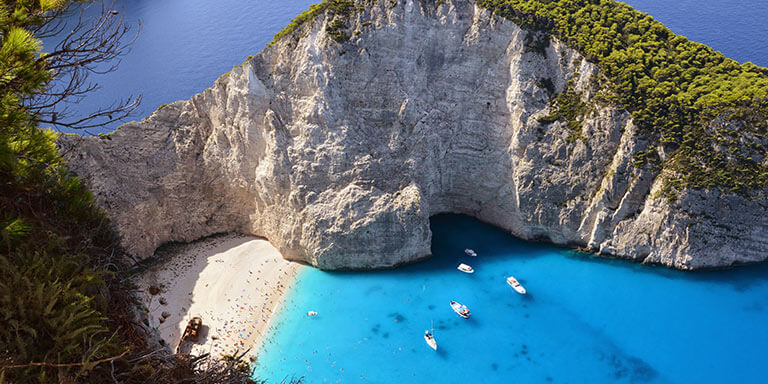 Greece cliff and water