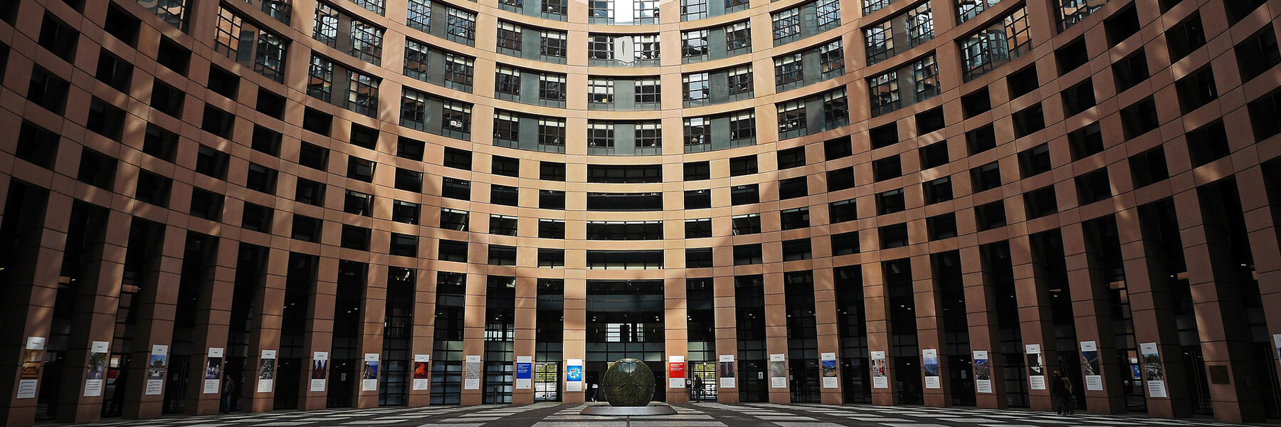 The European Parliament building in Strasbourg, France.
