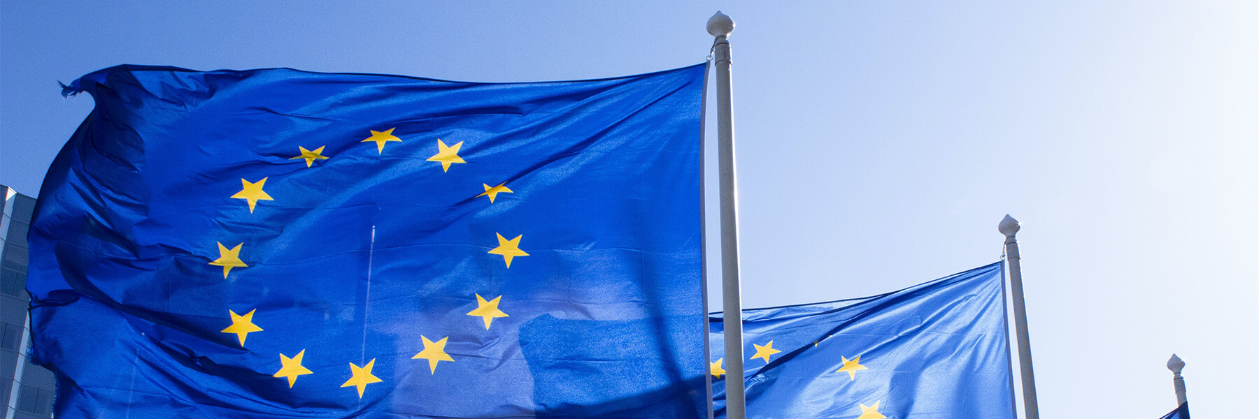 European flags at La Défense in Paris